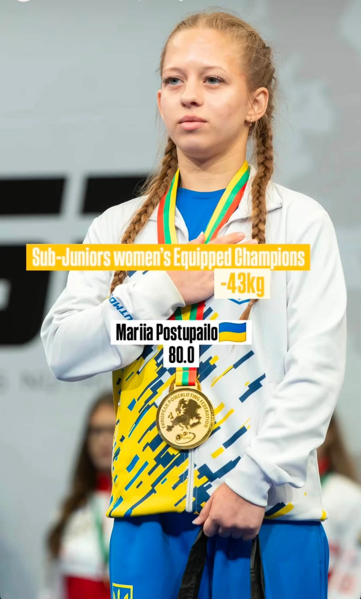 Вінничанка стала чемпіонкою Європи з жиму лежачи