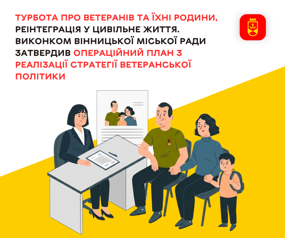 Турбота. Виконком Вінницької міської ради затвердив Операційний план з реалізації Стратегії ветеранської політики