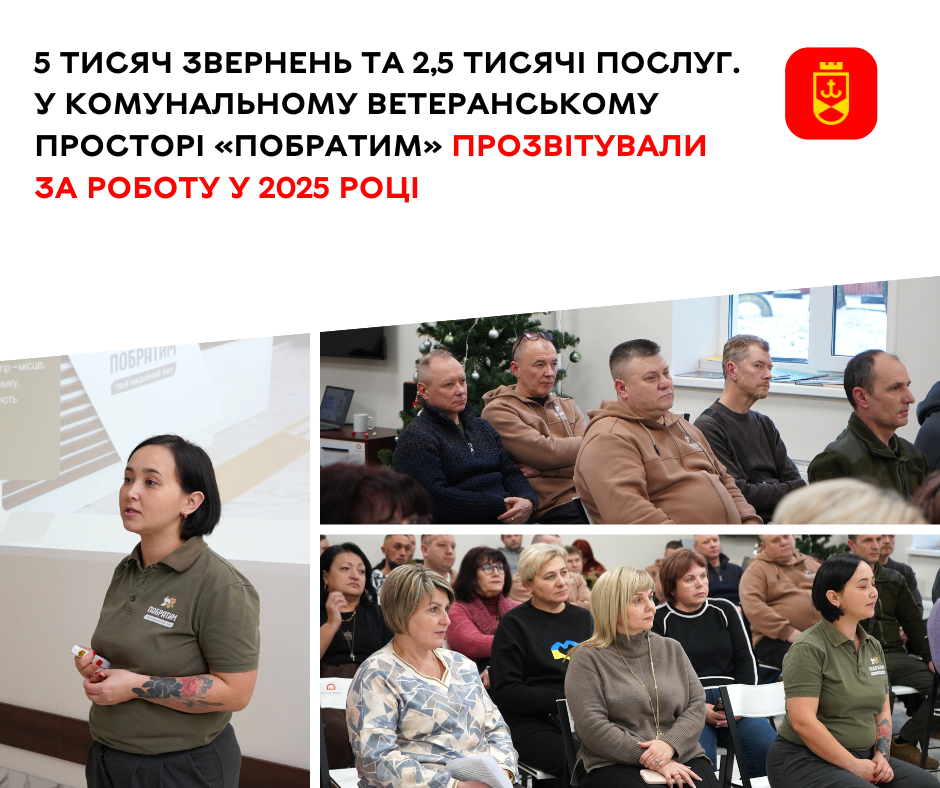 У комунальному ветеранському просторі «Побратим» прозвітували за роботу у 2025 році
